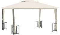 vidaXL Prieel met zijwanden en dubbel dak 3x4 m crèmekleurig