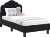 vidaXL Cadre de lit pour tout-petit avec tête de lit - Noir - 70 x 140 cm - Velours