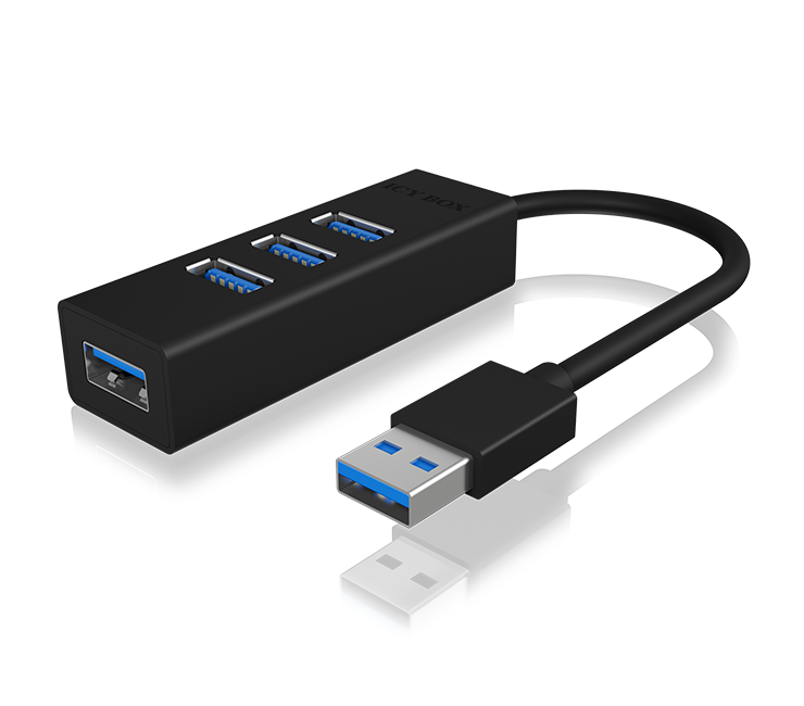 ICY BOX IB-HUB1419-U3 - USB 3.0 Hub - 4 poorten - Zwart