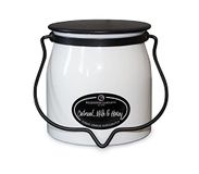 Milkhouse Candle Creamery geurende soja kaars: boter pot kaars, havermout/melk/honing, 16oz