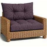 Amazinggirl Kussen Lounge Tuinmeubelen - Set: zitkussen 70x70 cm en rugkussen 40x70 cm Rug Rattan Ideaal voor balkon terras loungeset buiten comfort vulling dik duurzaam Bordeaux Eco-linnen