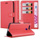 Cadorabo Hoesje geschikt voor Honor View 20 in KARMIJN ROOD - Beschermhoes met magnetische sluiting, standfunctie en kaartvakje Book Case Cover Etui