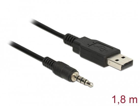 Delock Converter USB 2.0 Type-A male to Serial TTL 3.5 mm 4 pin stereo jack 1.8 m (5 V)