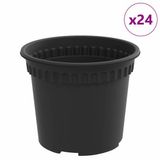 vidaXL Ronde Bloempot - 24 stuks - Zwart - Ø 12,5 x 10 cm - Kunststof