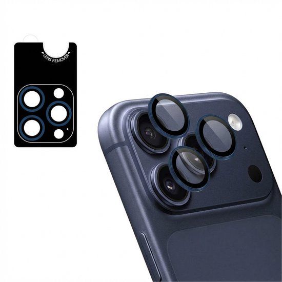 imoshion Camera Lens Protector - Geschikt voor Apple iPhone 17 Pro Max / 17 Pro - 2 Pack - Dark Blue