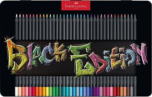 Faber-Castell 116437 - kleurpotloden Blackwood, Black Edition, 36 metalen etui