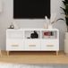 Maison Exclusive - meuble TV, blanc laqué, 102x36x50 cm, en panneau de particules