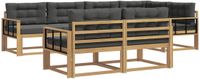 vidaXL Hoek loungeset 7 zitplaatsen Polyester Wit en antracietkleurig