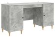 Bureau gris béton 142,5 x 50 x 75 cm Bois traité
