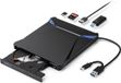 UPLY Lecteur/Graveur DVD/CD Externe - Windows/Mac - USB-C/3.0 - Lecteur de carte SD/TF intégré - pour Ordinateur portable