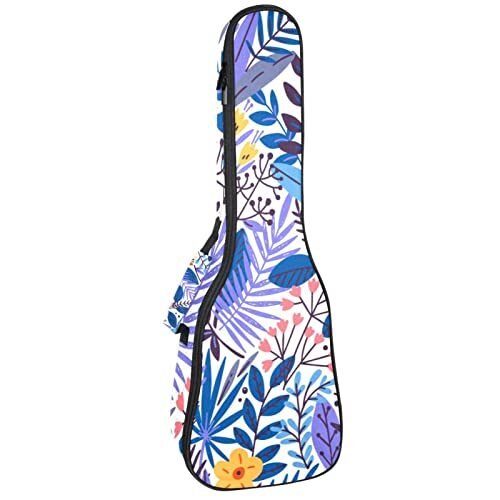 Mersov Tenor Ukulele Gigbag Waterdichte Ukelele Case Gewatteerde Rugzak, Geweldig voor Sopraan Concert (21/23/24") Kleurrijke Plant Bloemen