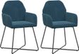 vidaXL Eetstoelen 2 stuks fluweel Blauw 55 x 50 x 84 cm