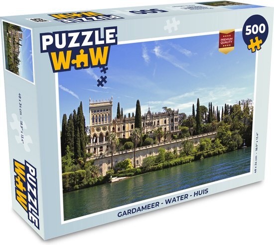 MuchoWow Puzzel Gardameer - Water - Huis - Legpuzzel - Puzzel 500 stukjes - Sinterklaas cadeautjes - Sinterklaas voor grote kinderen