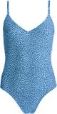 Barts Bathers V-Neck One Piece Dames Badpak - Blauw Dierenprint - Maat 36