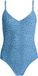 Barts Bathers V-Neck One Piece Dames Badpak - Blauw Dierenprint - Maat 36