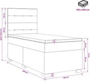 vidaXL Boxspringbed met matras, Donkergroen, 100 x 200 cm, Fluweel