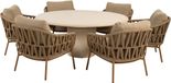 4 Seasons Outdoor Hampton Biarritz low dining tuinset 160xH69 cm rond 7 delig mortex amber