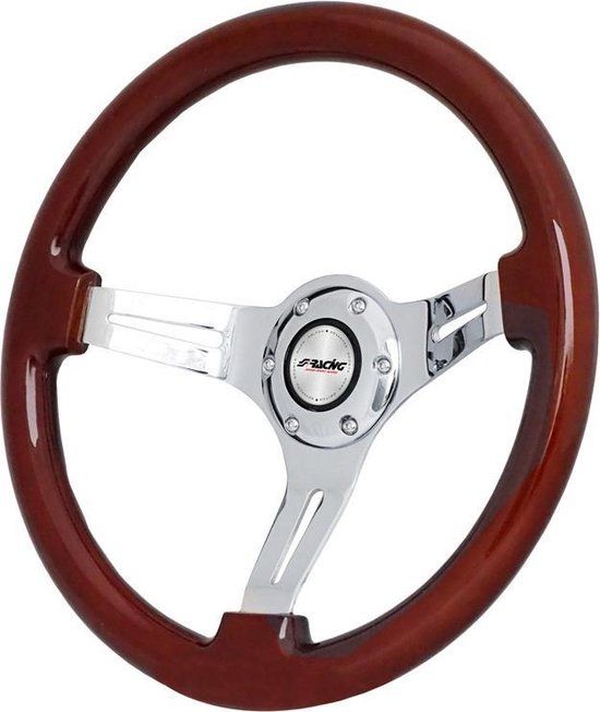 Simoni Racing Sportstuur Didier 350mm - Echt Hout - Deep Dish 6cm - Goud