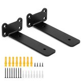 Romon Plankhouders, 2 stuks, wandplanken, zware plankhouders, perfecte wandhouder voor keuken, woonkamer, opbergkast, kantoor, opbergkast, zwart, 15,5 cm