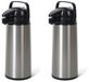 Gerimport 2x stuks RVS thermoskannen/isoleerkannen met pomp 1.9 liter