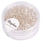 Rayher Glazen Geslepen Parel, 3 mm Ø, Taupe Transparant, Doos 100 Stuks