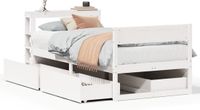 vidaXL Bedframe - massief grenenhout - wit - 75x190 cm