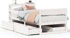 vidaXL Bedframe - massief grenenhout - wit - 75x190 cm