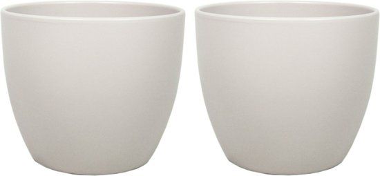 Floran Bloempot Set - 3x Keramiek - Mat Taupe - Ø25cm - H22.5cm