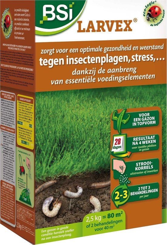 BSI Larvex tegen bodeminsecten en mollen - Gazonmeststof - 2,5 kg