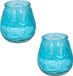 arti casa Set van 2x Citronella Tuinkaarsen Blauw Glas - 10 cm