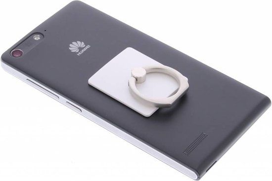 Merkloos / Sans marque Mobile phone ring stand universeel - Wit