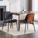 Pangivo Lot de 2 chaises de salle à manger design rétro similicuir noir et bois de noyer pieds métal