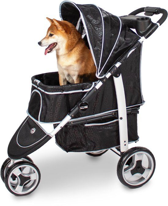 Innopet Hondenbuggy Monaco - Zwart - Incl. Regenhoes - 25 kg