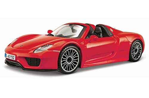 Burago - May Cheong GROUP-BBURAGO-1/24 Porsche 918 Spyder Metalen Rood Voertuig voor kinderen vanaf 4 jaar 21076R, 21076R