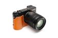 Zakao Lumix GX9 Camera Hoesje - Echt Leder - Geel