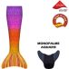 Aquaris queue de sirène - acrobatie - unisexe - aquaris-monovin - 2 pièces - orange