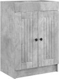 vidaXL Badkamer onder wastafel kast Betongrijs 56 x 37,5 x 81 cm