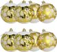 Ger Import 8x stuks gedecoreerde kerstballen goud kunststof diameter 8 cm