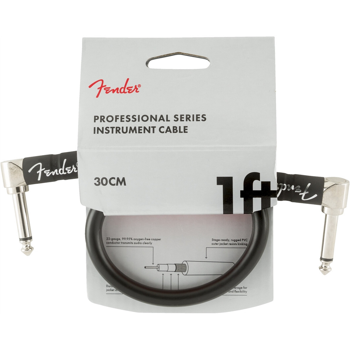 Fender Professional Series Black patchkabel 30 cm