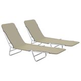 VidaXL Fauteuil de jardin en polyester taupe