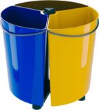 EcoBin Spin ECOBIN - Roterende afvalbak / Prullenbak - 3x 11,7L - Geel / bruin / Blauw