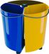 EcoBin Spin ECOBIN - Roterende afvalbak / Prullenbak - 3x 11,7L - Geel / bruin / Blauw