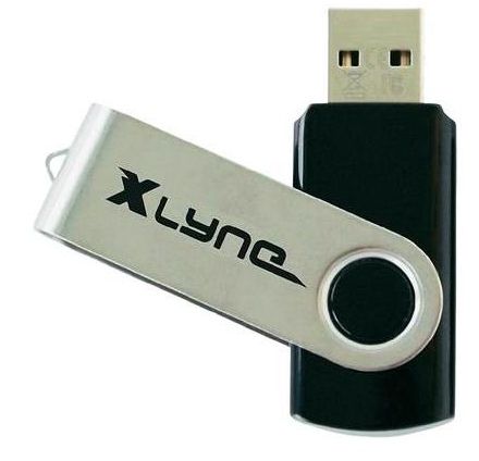 xlyne Swing USB Stick 4GB - Zwart/Roestvrijstaal