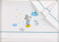 Interbaby Disney Beddengoed Mickey Mouse 60 X 120 Cm Katoen Wit/blauw