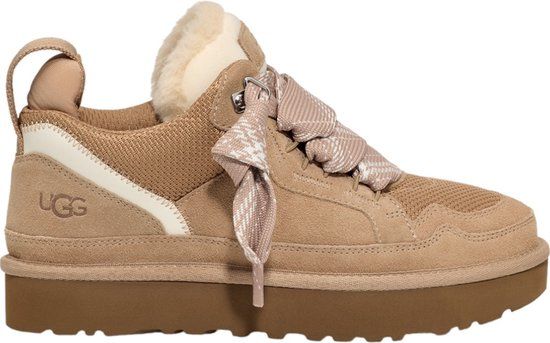 UGG Dames Lowmel Lichtbruin - Maat 40 - Lage sneakers - Beige - Leer/Textiel