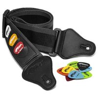 TIGER Grijze Gitaarband en 12 Gratis Picks