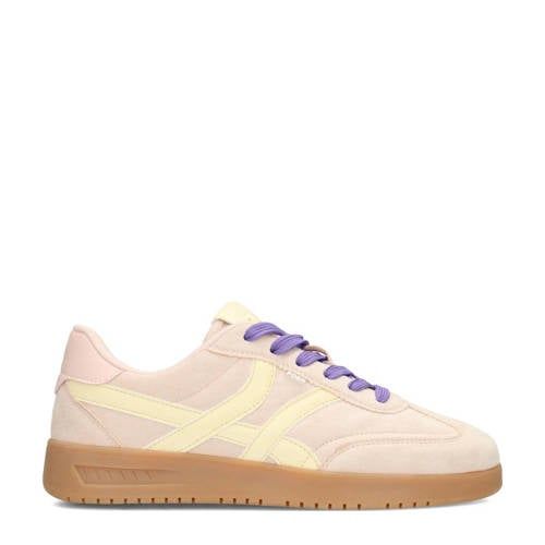 POSH by Poelman Megan suède sneakers beige/lichtgeel