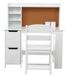 Bureau pour enfants avec chaise - Ensemble bureau en bois - Avec bibliothèque, tableau d'affichage et tiroirs - Convient aux enfants de 3 à 8 ans - Blanc