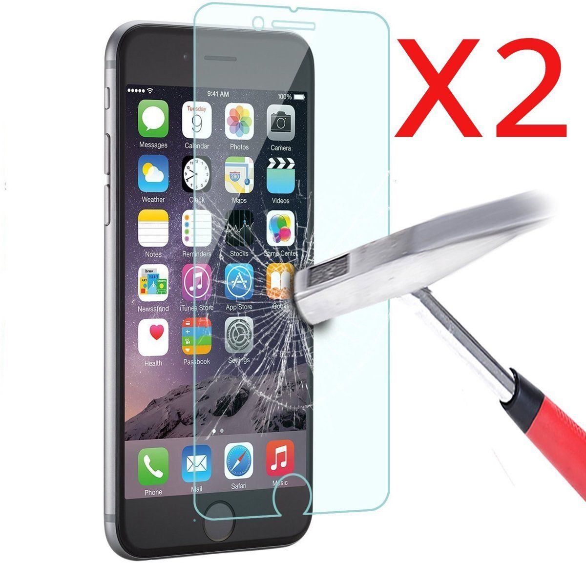 2 Pack Glazen Screen protector Tempered Glass 2.5D 9H 0.3mm voor iPhone 7 - Accessoire van uitstekende kwaliteit
