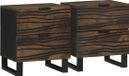 vidaXL Nachtkastje Set van 2 Walnotenhout 40 x 33 x 46 cm Bewerkt Hout